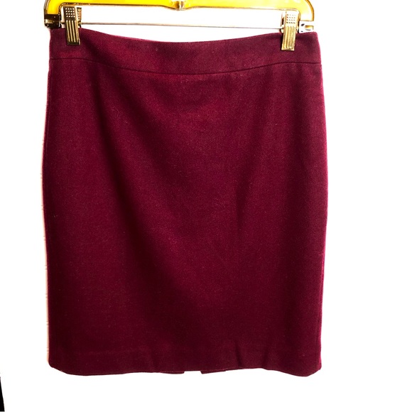 J. Crew Burgundy The Pencil Skirt Sz 2 - Picture 1 of 6